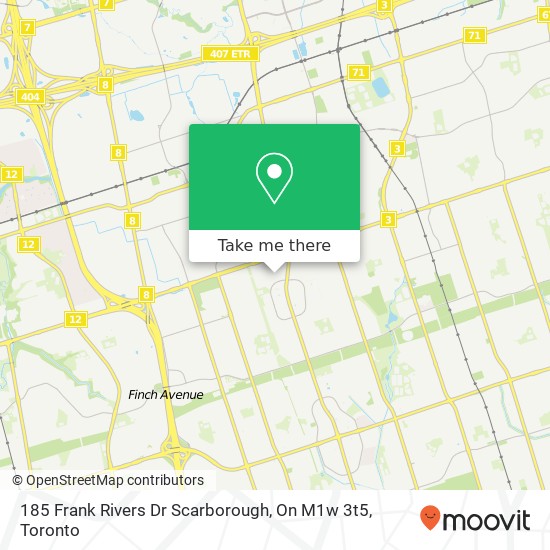 185 Frank Rivers Dr Scarborough, On M1w 3t5 map