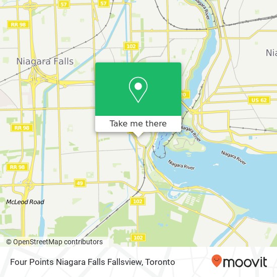 Four Points Niagara Falls Fallsview map