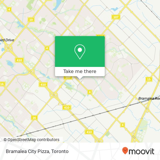 Bramalea City Pizza map