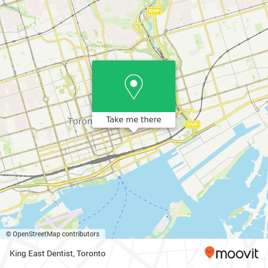 King East Dentist map