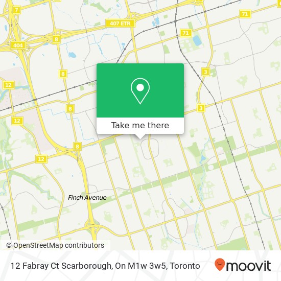 12 Fabray Ct Scarborough, On M1w 3w5 map