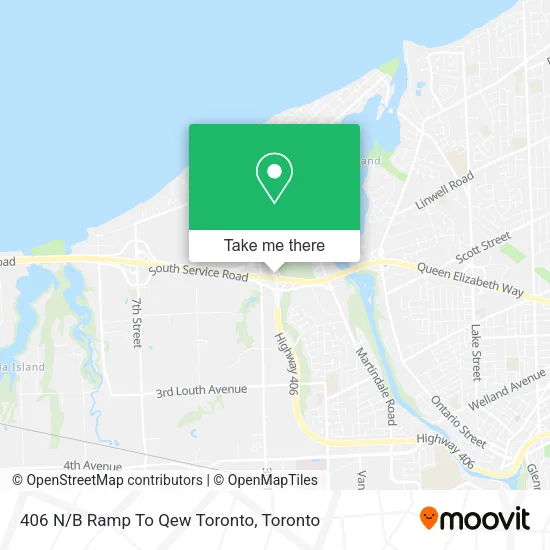 406 N/B Ramp To Qew Toronto map