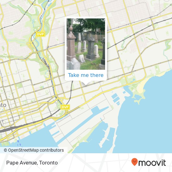 Pape Avenue map