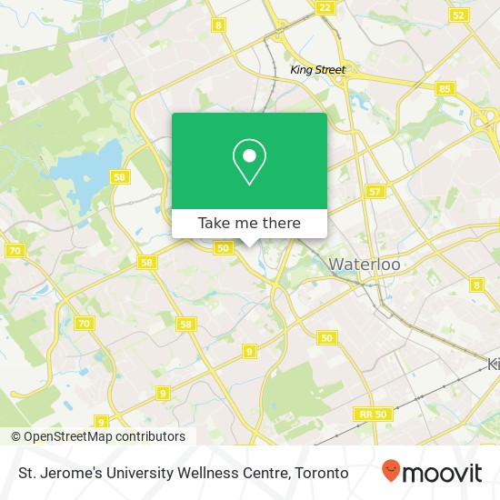 St. Jerome's University Wellness Centre map