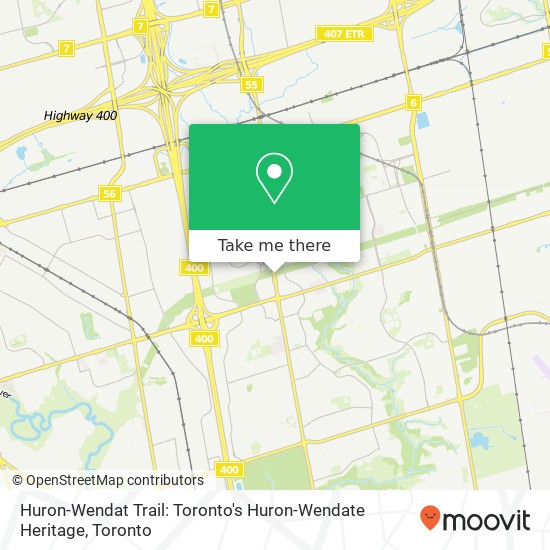 Huron-Wendat Trail: Toronto's Huron-Wendate Heritage map