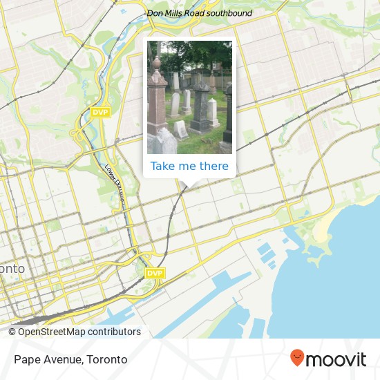 Pape Avenue map