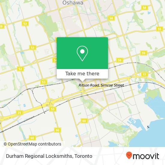 Durham Regional Locksmiths map