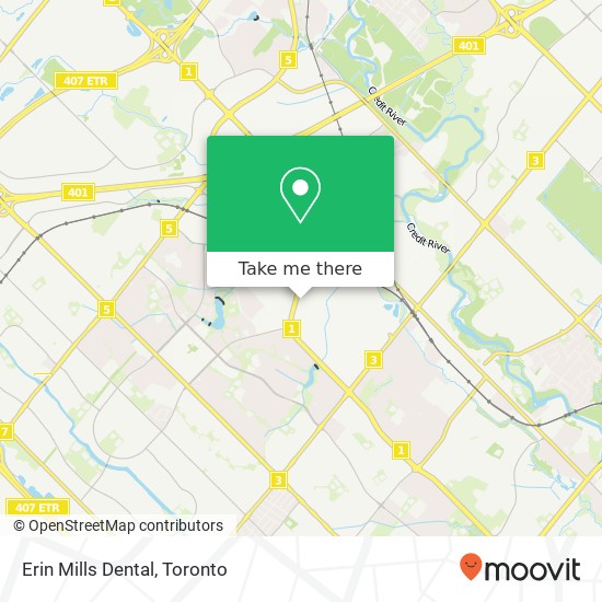 Erin Mills Dental map