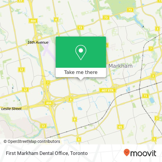 First Markham Dental Office map