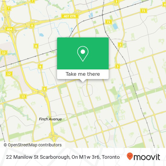 22 Manilow St Scarborough, On M1w 3r6 map