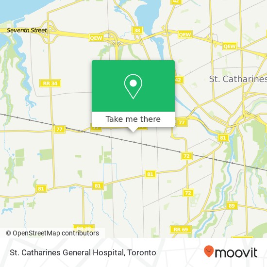 St. Catharines General Hospital map