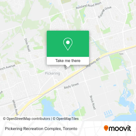 Pickering Recreation Complex map