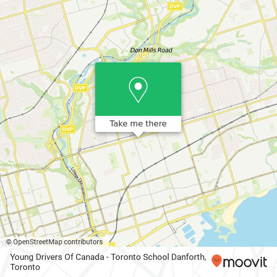 Young Drivers Of Canada - Toronto School Danforth map