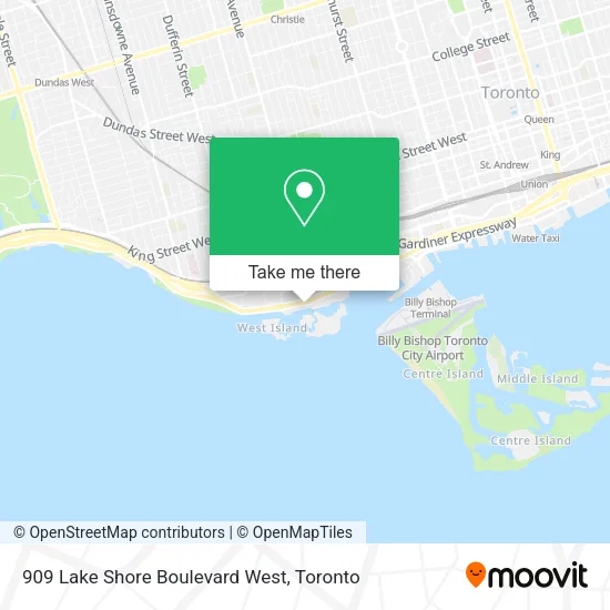 909 Lake Shore Boulevard West map
