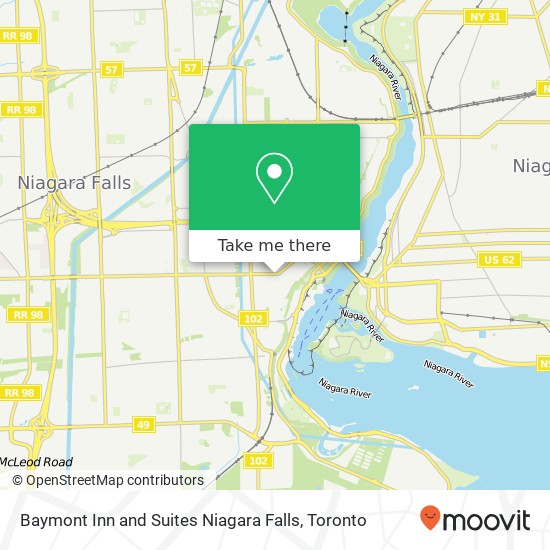 Baymont Inn and Suites Niagara Falls map