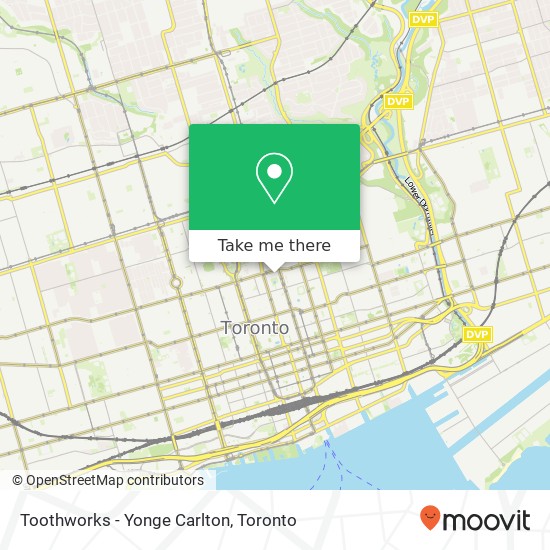 Toothworks - Yonge Carlton map