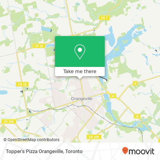 Topper's Pizza Orangeville map