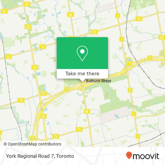 York Regional Road 7 map