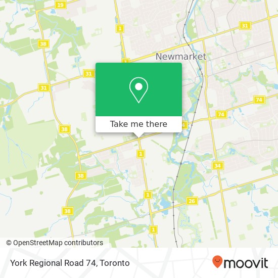 York Regional Road 74 map