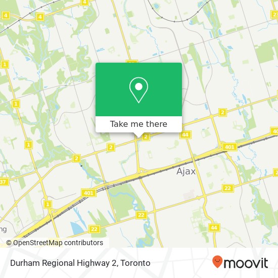 Durham Regional Highway 2 map