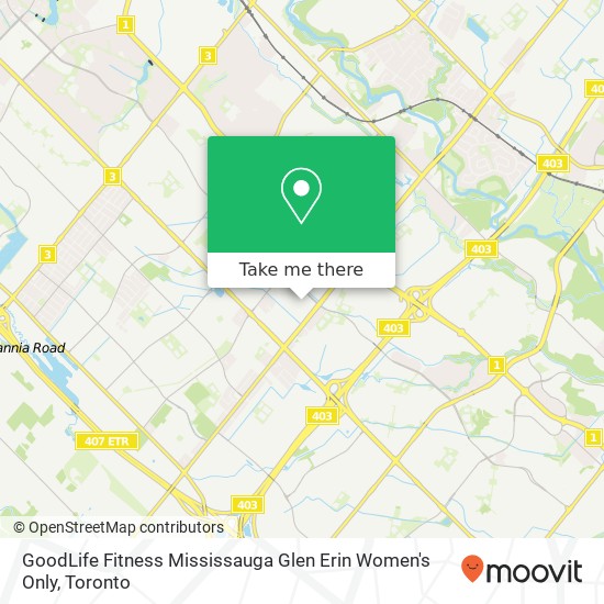 GoodLife Fitness Mississauga Glen Erin Women's Only map