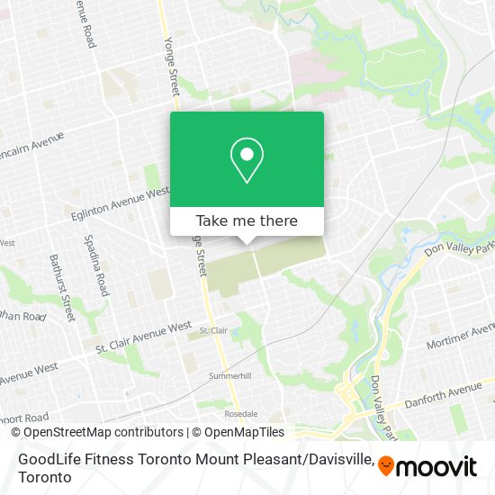 GoodLife Fitness Toronto Mount Pleasant / Davisville map