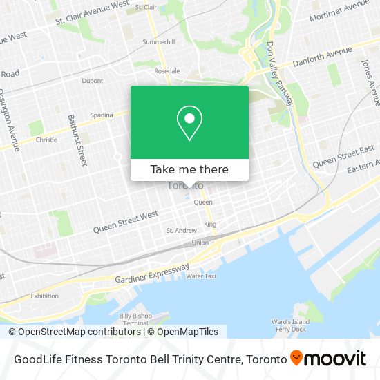 GoodLife Fitness Toronto Bell Trinity Centre map