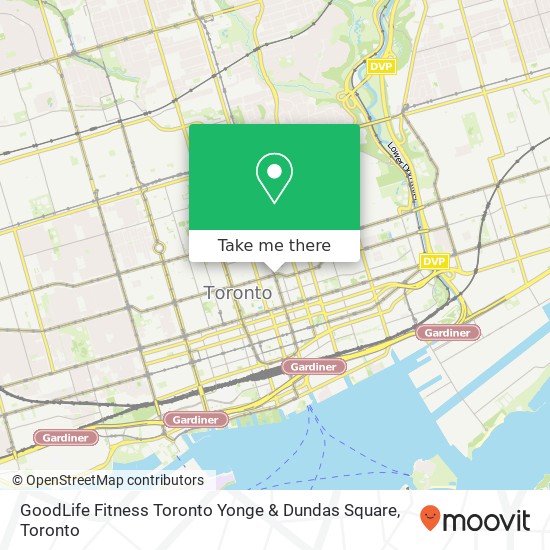 GoodLife Fitness Toronto Yonge & Dundas Square map
