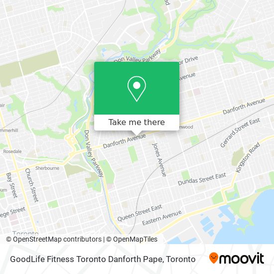 GoodLife Fitness Toronto Danforth Pape map