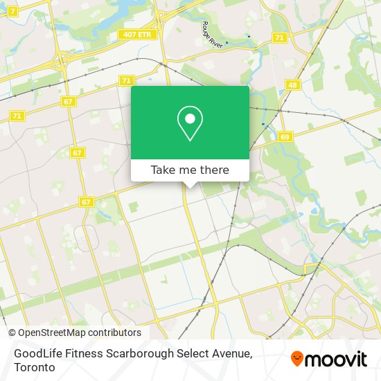 GoodLife Fitness Scarborough Select Avenue map