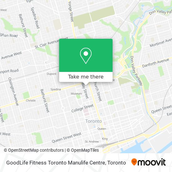 GoodLife Fitness Toronto Manulife Centre map