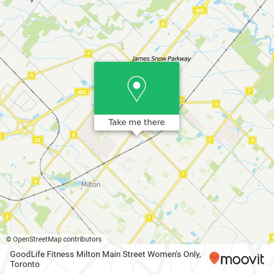 GoodLife Fitness Milton Main Street Women's Only map