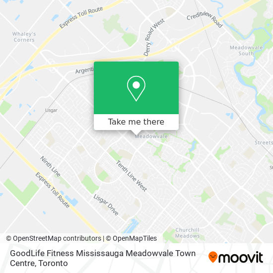 GoodLife Fitness Mississauga Meadowvale Town Centre map