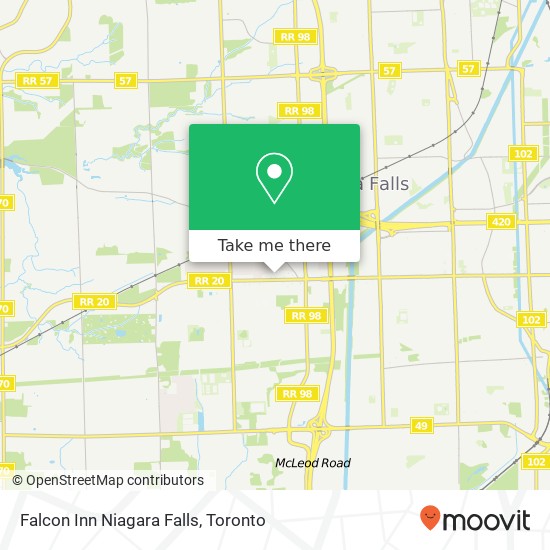 Falcon Inn Niagara Falls map