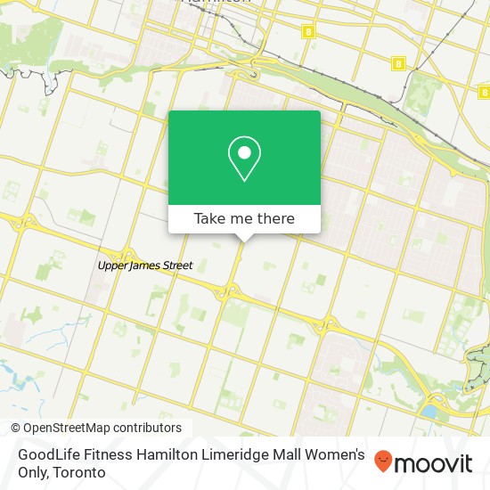 GoodLife Fitness Hamilton Limeridge Mall Women's Only map
