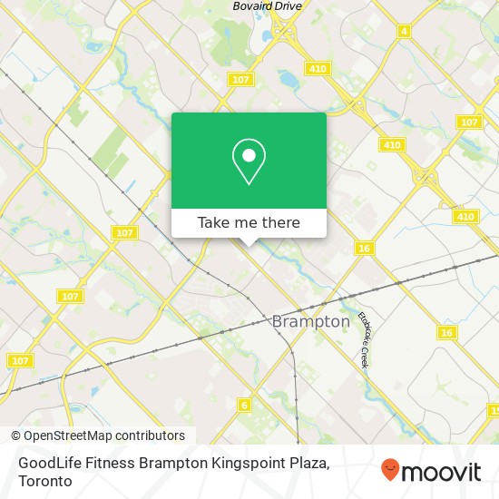 GoodLife Fitness Brampton Kingspoint Plaza map