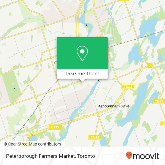 Peterborough Farmers Market map