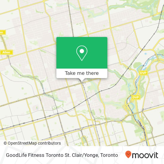 GoodLife Fitness Toronto St. Clair / Yonge map