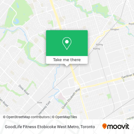 GoodLife Fitness Etobicoke West Metro map