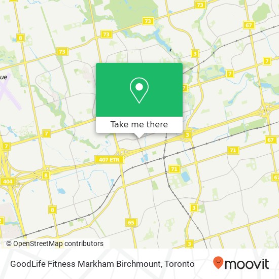 GoodLife Fitness Markham Birchmount map