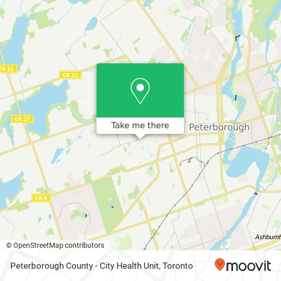 Peterborough County - City Health Unit map