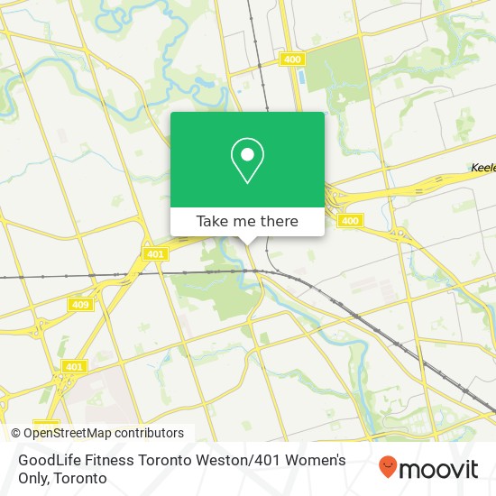 GoodLife Fitness Toronto Weston / 401 Women's Only map