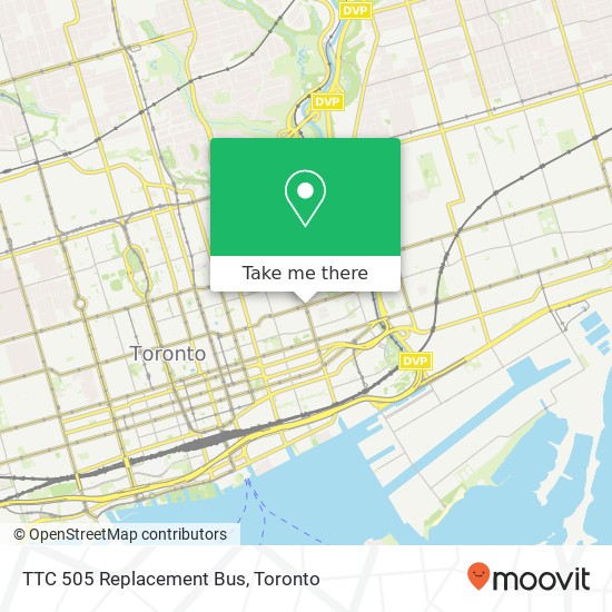 TTC 505 Replacement Bus map