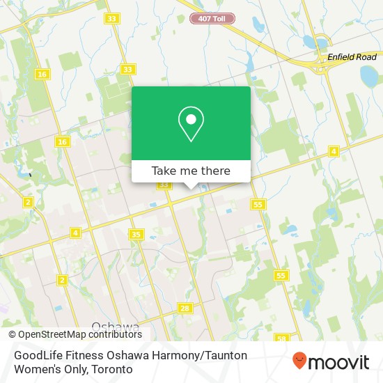 GoodLife Fitness Oshawa Harmony / Taunton Women's Only map