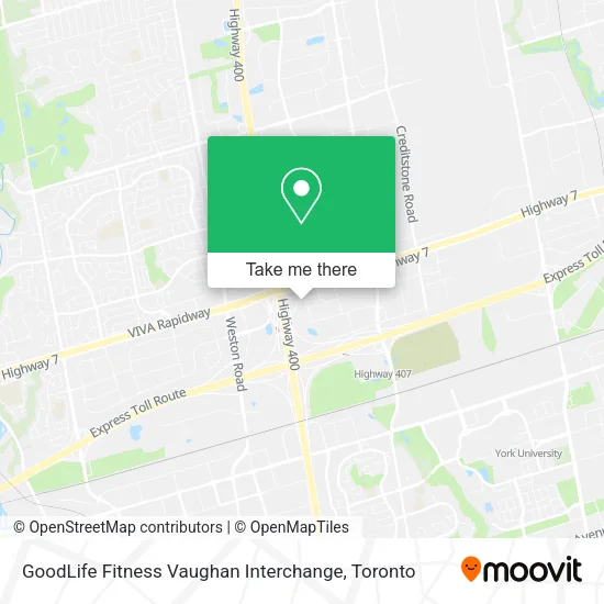 GoodLife Fitness Vaughan Interchange map