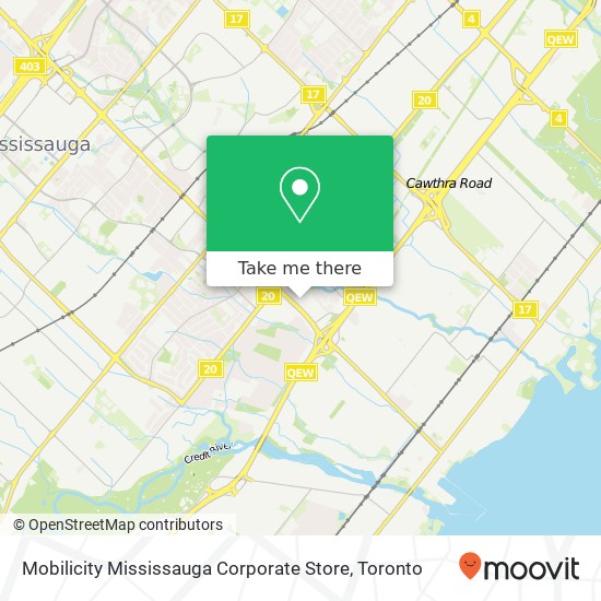 Mobilicity Mississauga Corporate Store map