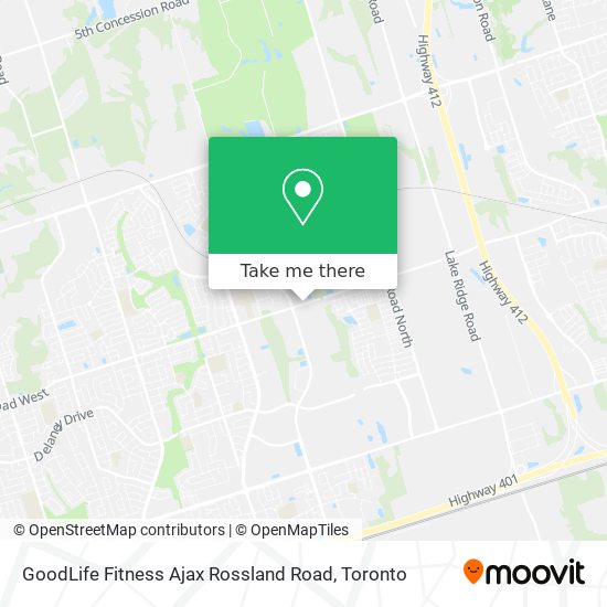 GoodLife Fitness Ajax Rossland Road map