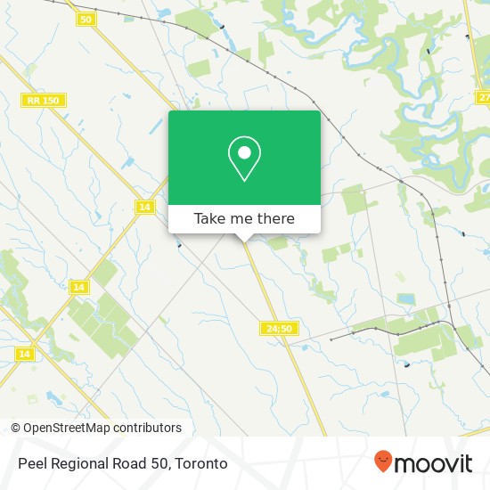 Peel Regional Road 50 map