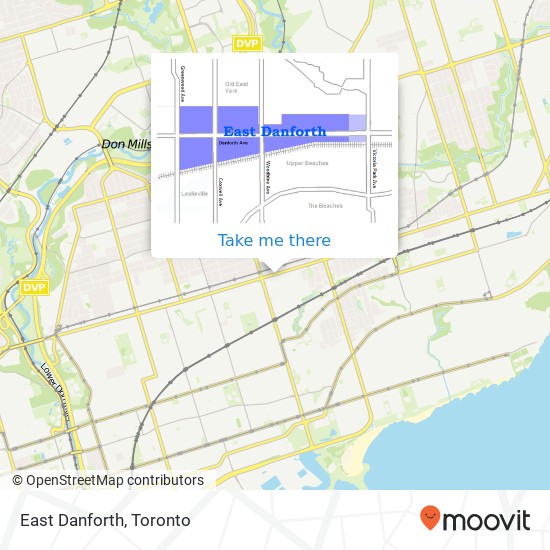 East Danforth map