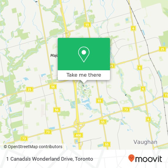 1 Canada's Wonderland Drive map